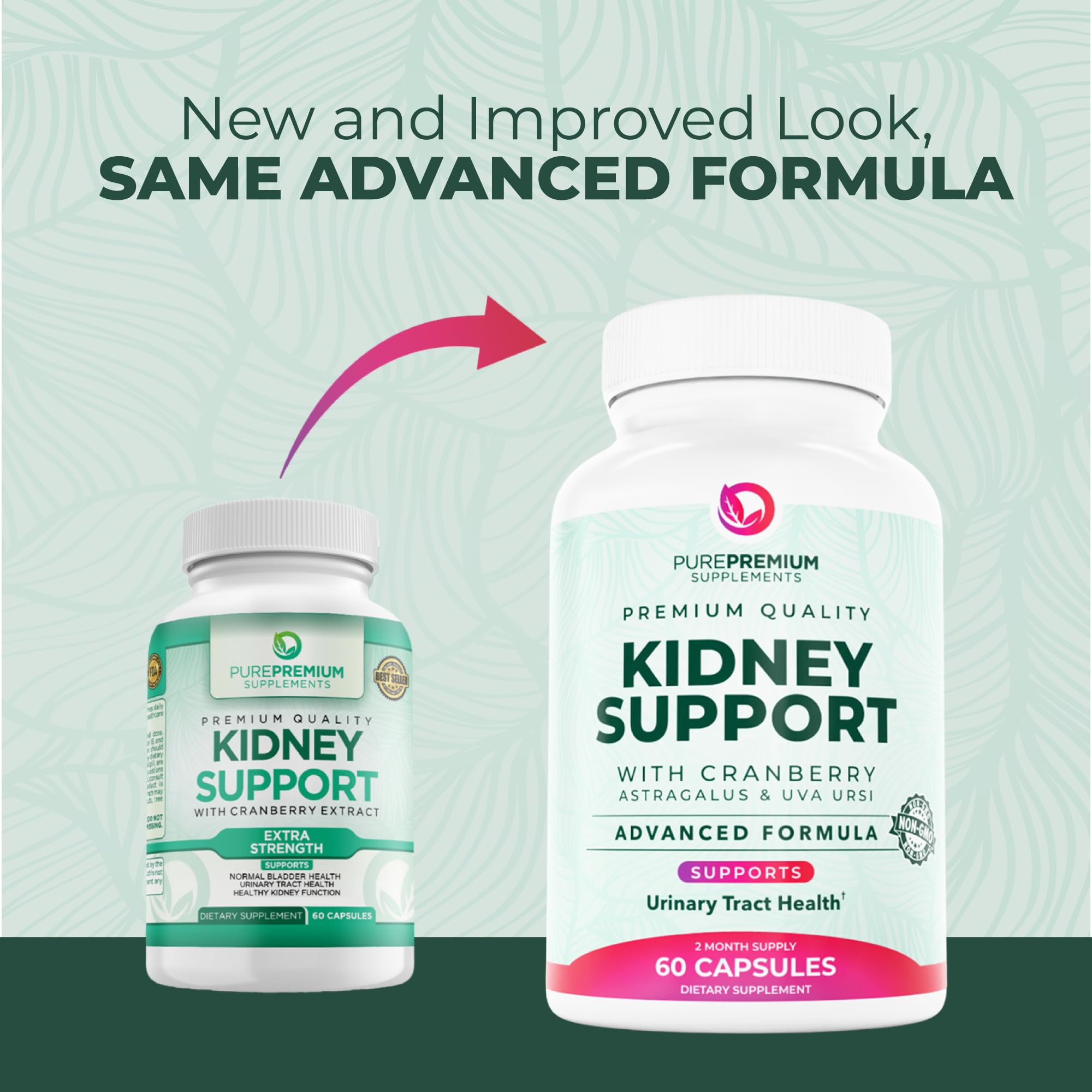 PurePremium Kidney Support label highlights purity and ingredient blend