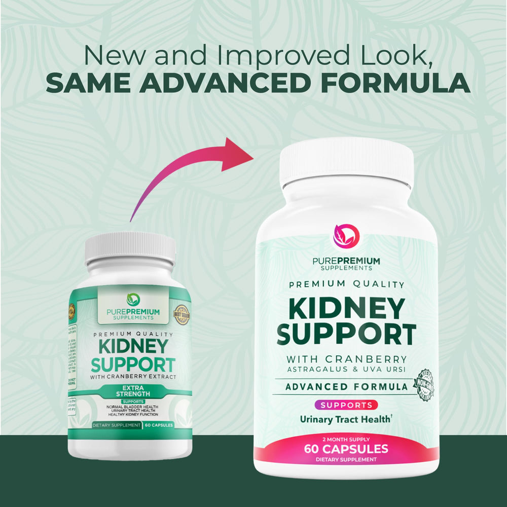 PurePremium Kidney Support label highlights purity and ingredient blend