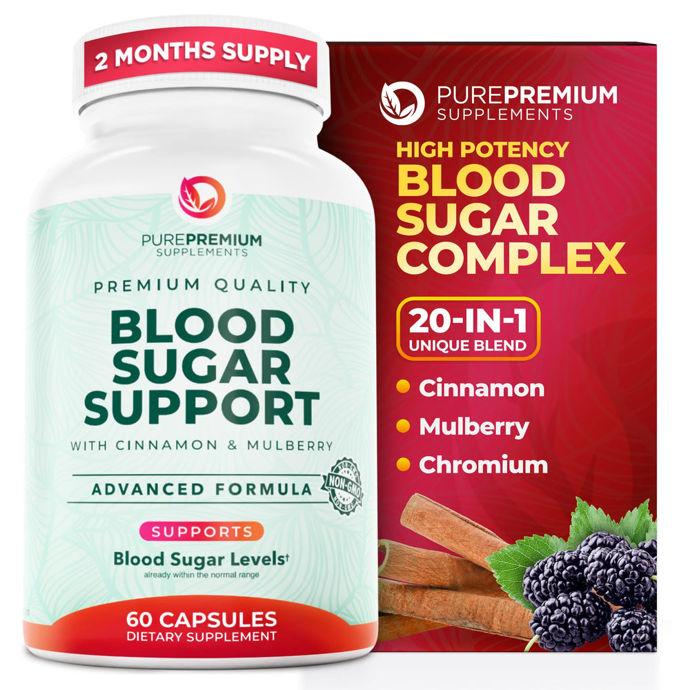 PurePremium Normal Blood Sugar Support bottle front for daily balance.