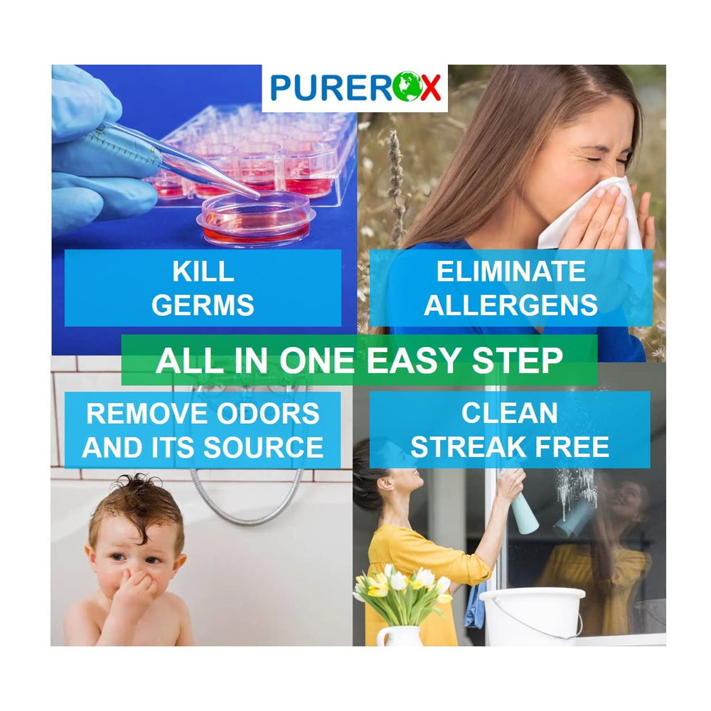 PUREROX label closeup highlighting unscented pH-neutral formula.