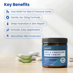 Caregiver applying PURESKIN cream to elderly patient for gentle, soothing relief