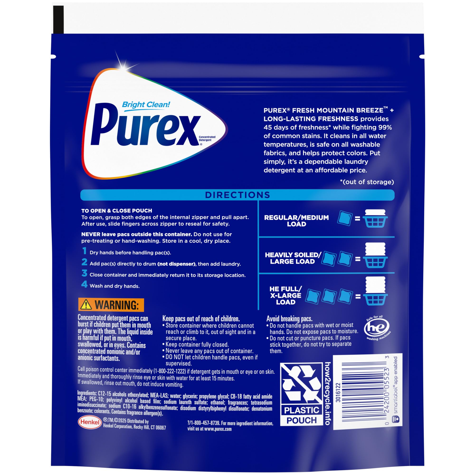Pacs on laundry shelf ready for quick loads