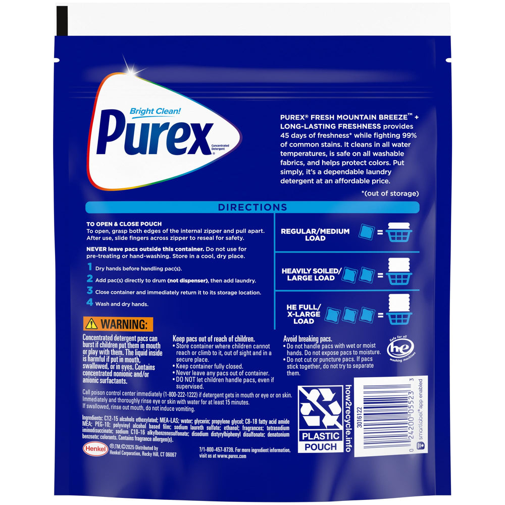 Pacs on laundry shelf ready for quick loads