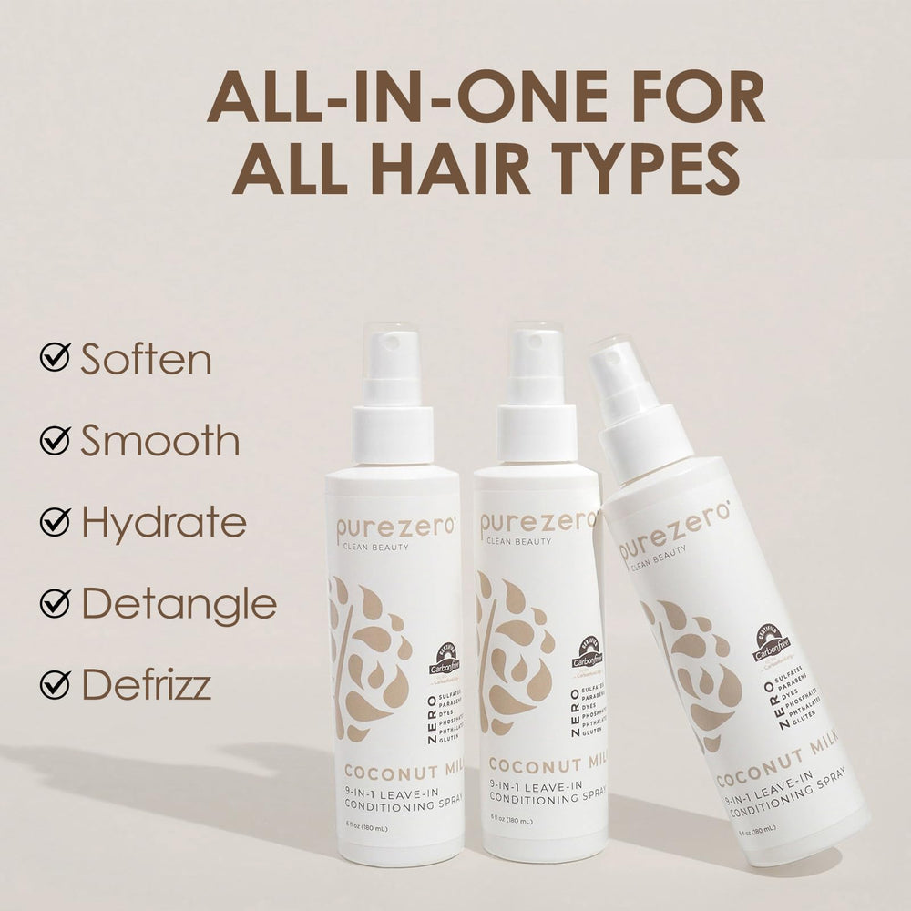 Purezero Coconut Milk 9-in-1 ingredients featuring organic coconut milk and vitamins for nourishment.