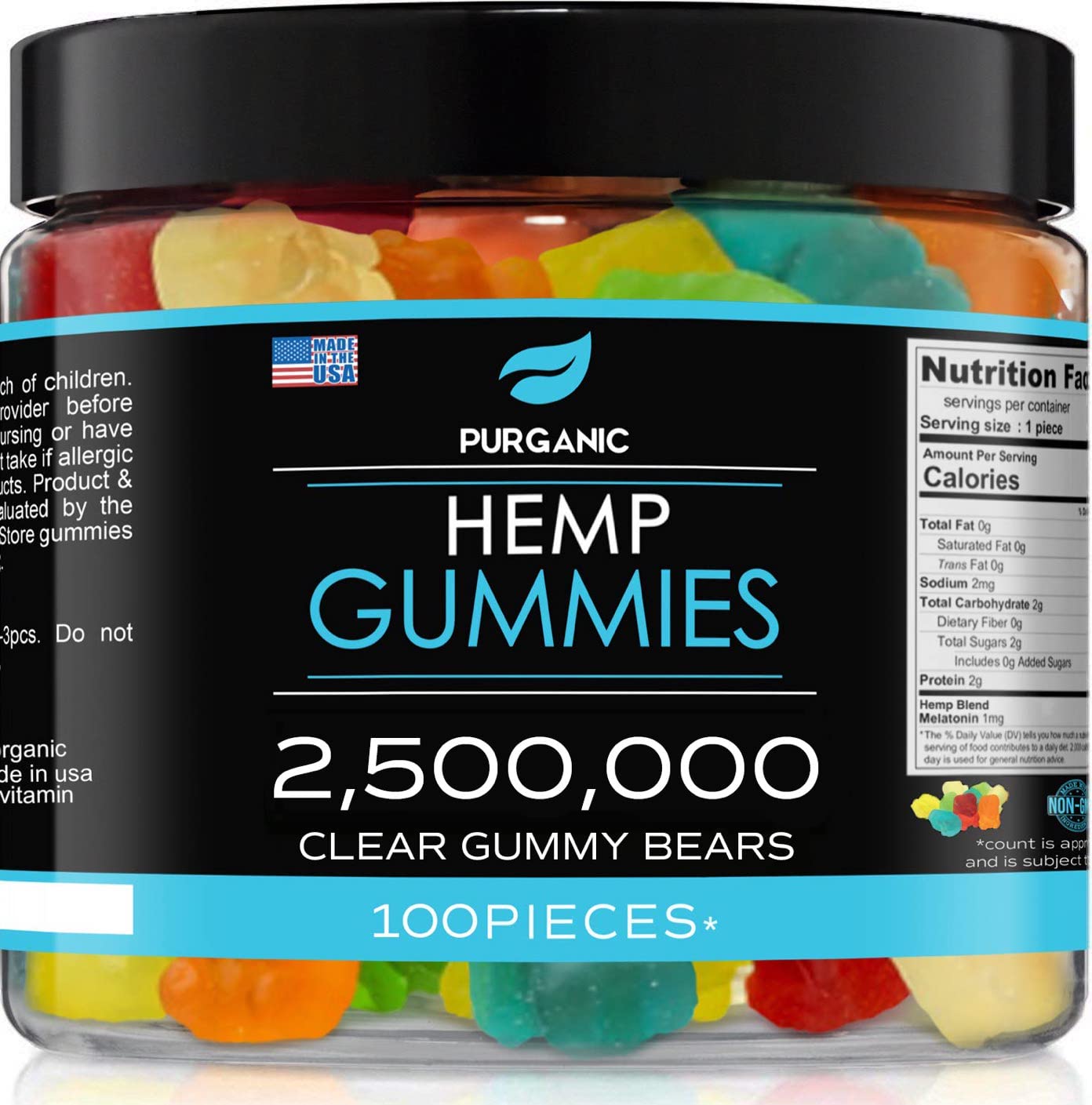 Purganic Hemp Gummies fruit flavor bottle for daily calm moments