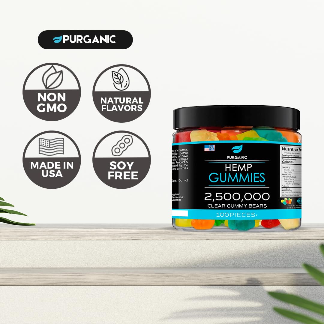 Purganic Hemp Gummies on shelf for evening routine