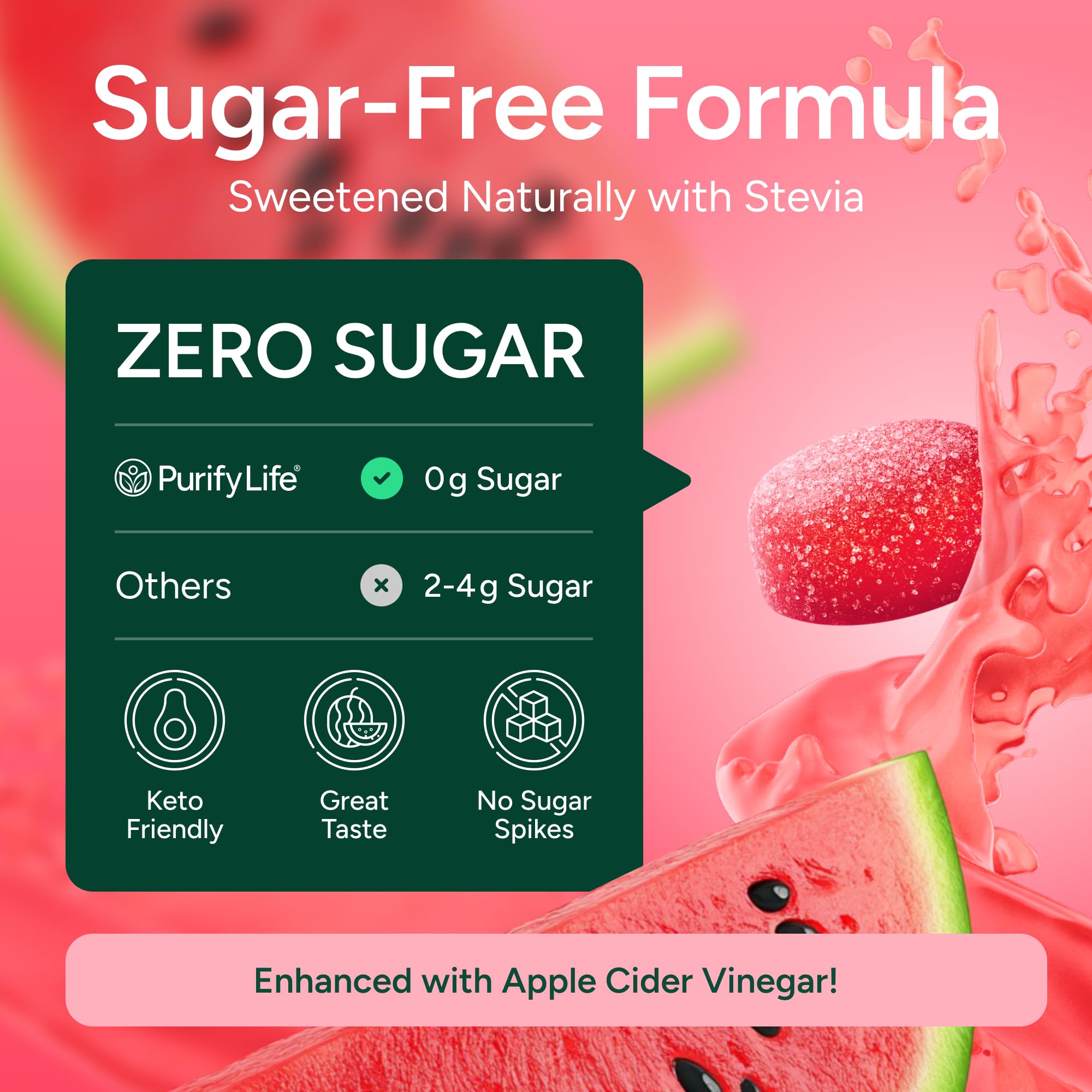 Purify Life apple cider vinegar gummies bottle showcasing detox-friendly formula.