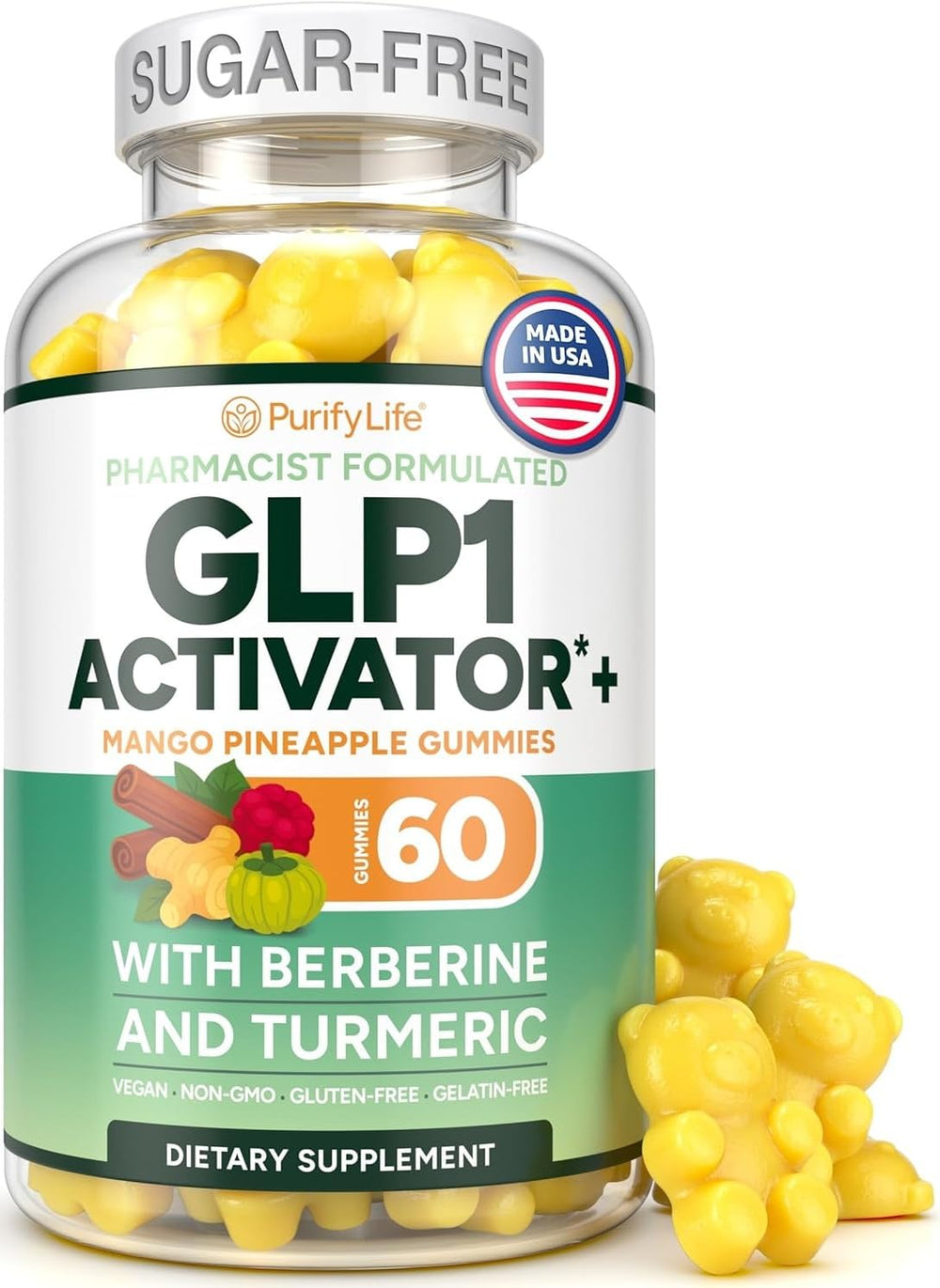 Purify Life GLP-1 gummies bottle for convenient craving-control daily use.
