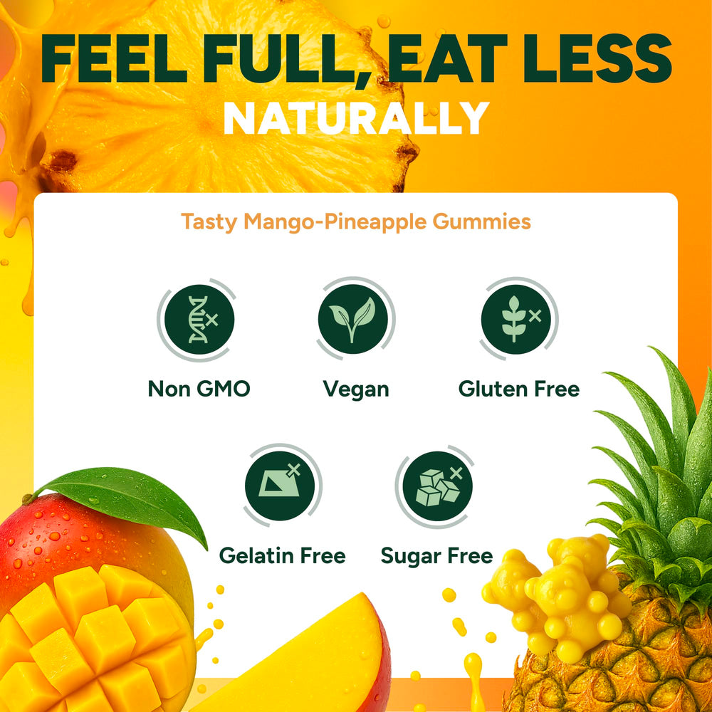 Purify Life GLP-1 gummies daily-dosage card conveys two-daily-serving guidance.