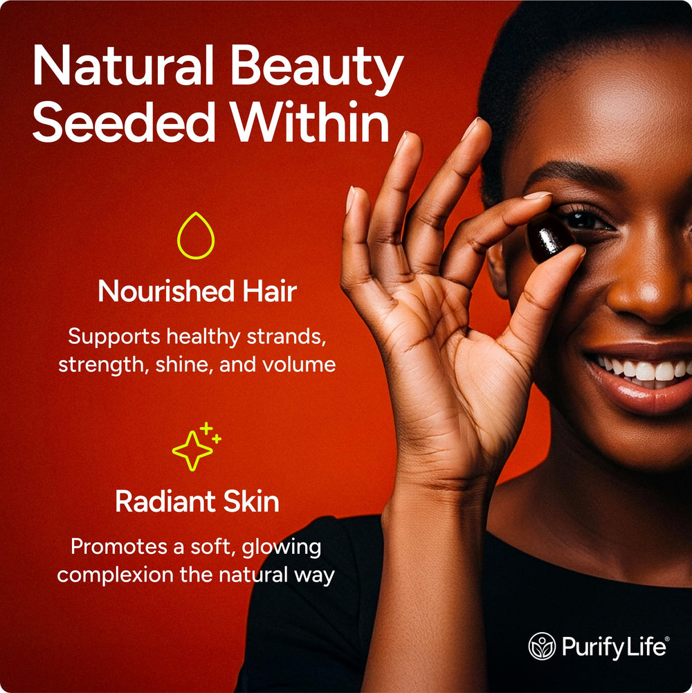Purify Life gummies display hair growth benefits for daily routine.
