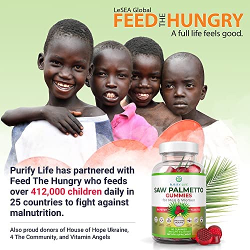 Purify Life gummies close-up shows 5:1 extract for hair and wellness support.