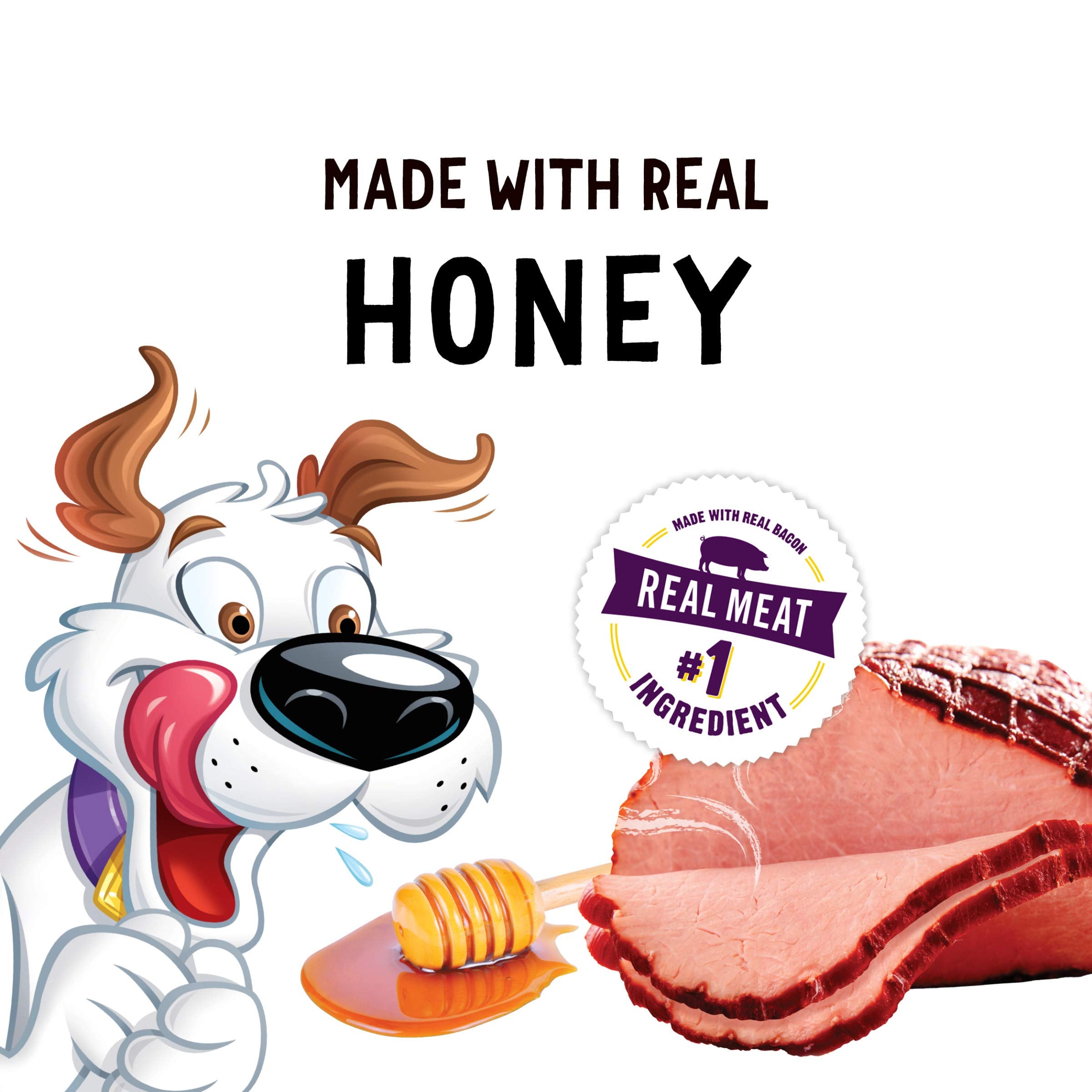 Purina Beggin’ Limited Edition Honey N’ Ham texture, chewy strips that dogs enjoy.