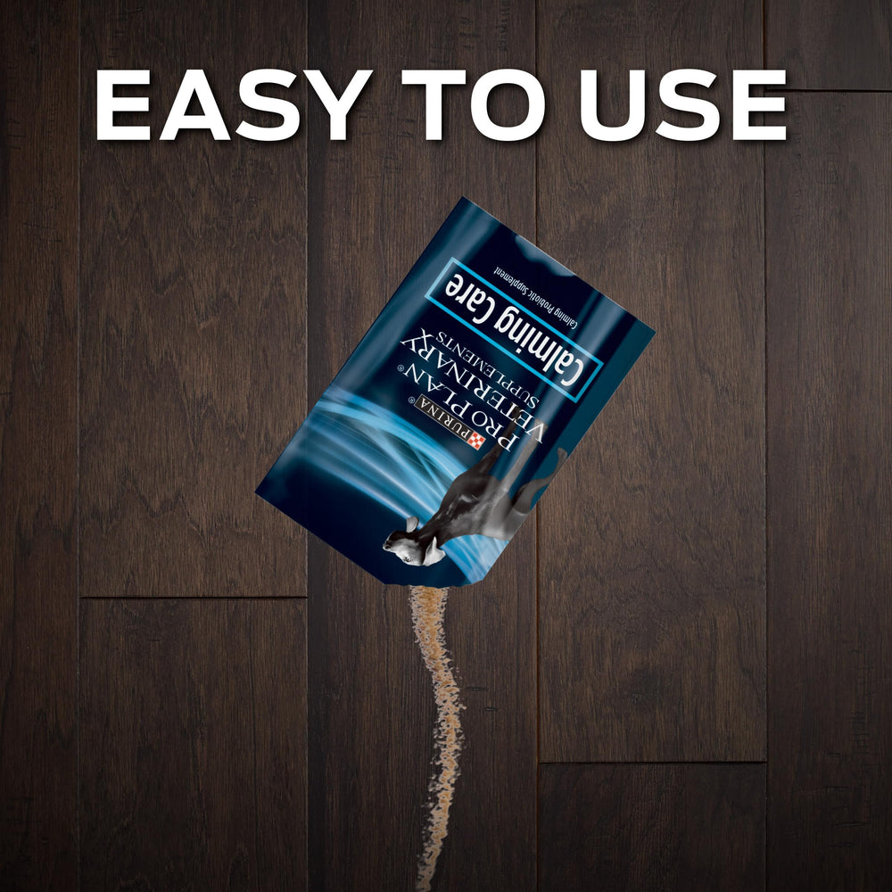 Purina Calming Care single-serving packets ready for convenient use.