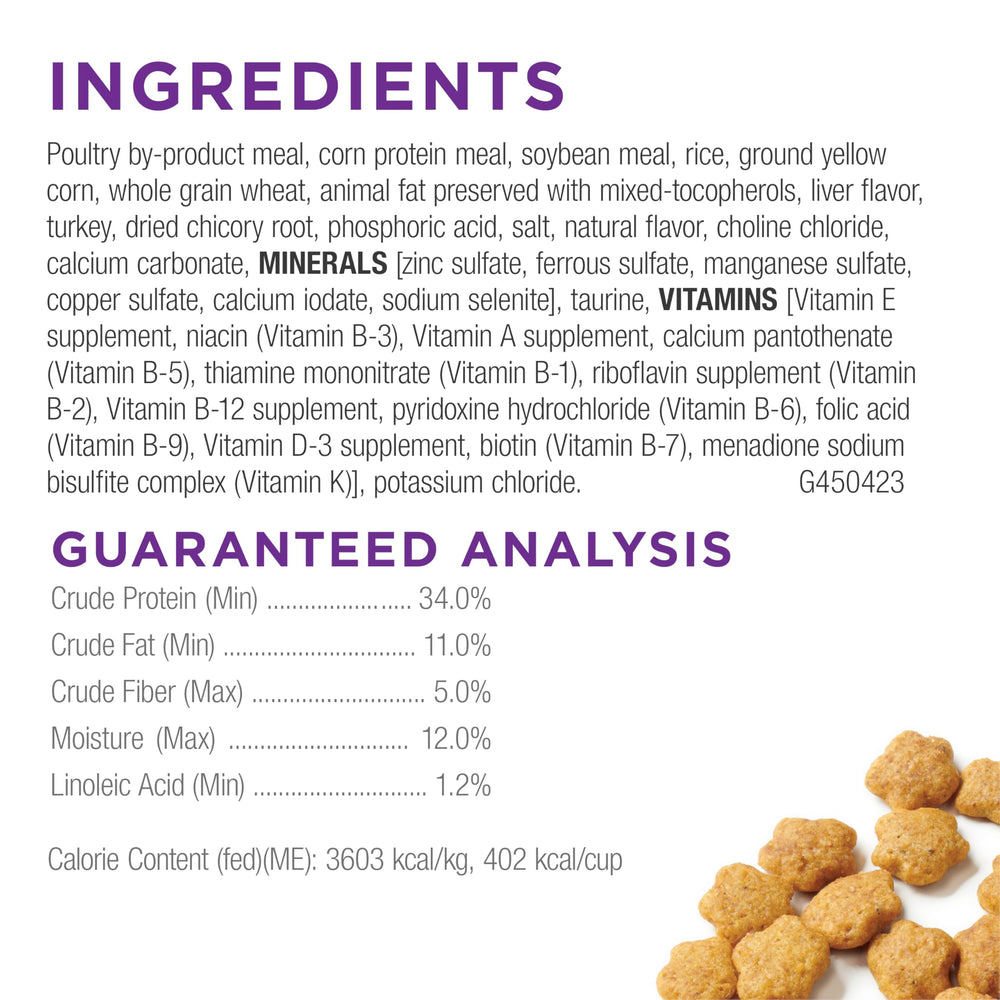 Purina Cat Chow Gentle real farm turkey feature with high-quality protein.