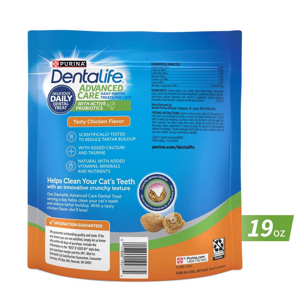 Purina DentaLife reclosable pouch keeps treats fresh.