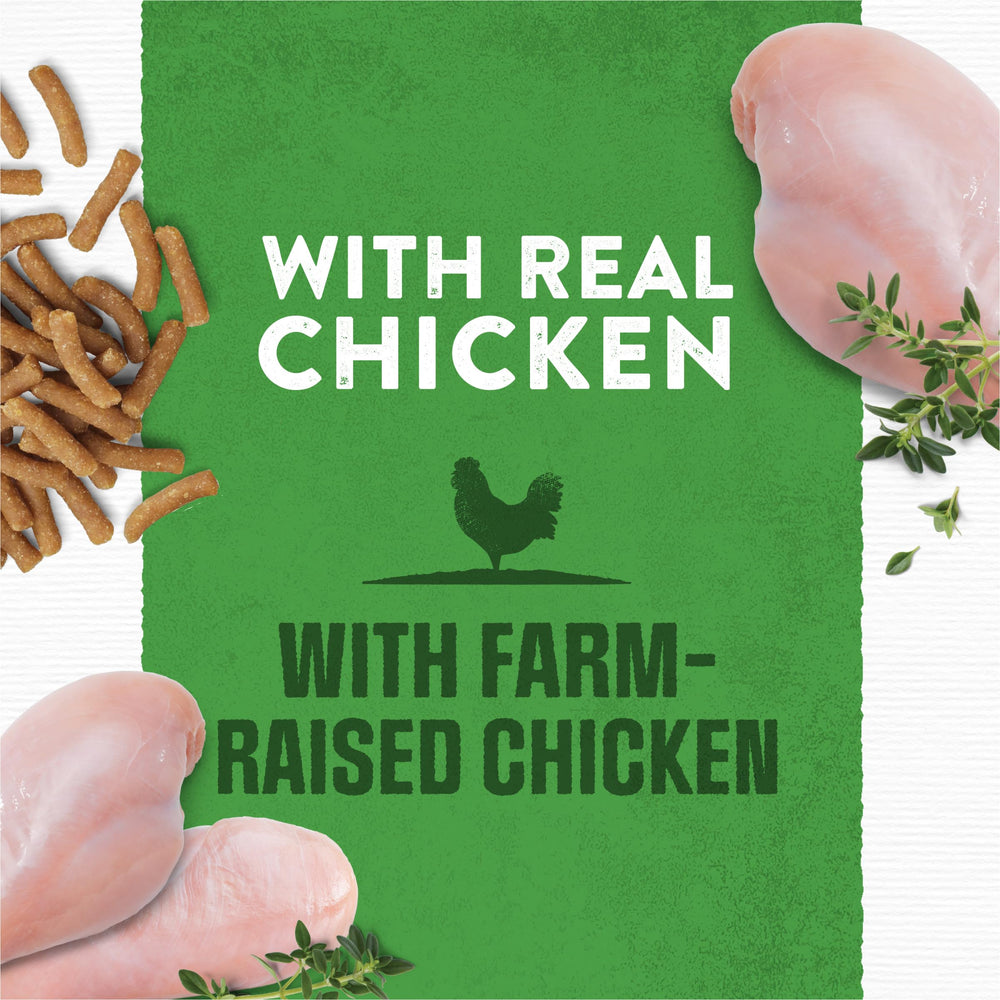 Purina Moist & Meaty Soft Chicken texture close-up with tender bites