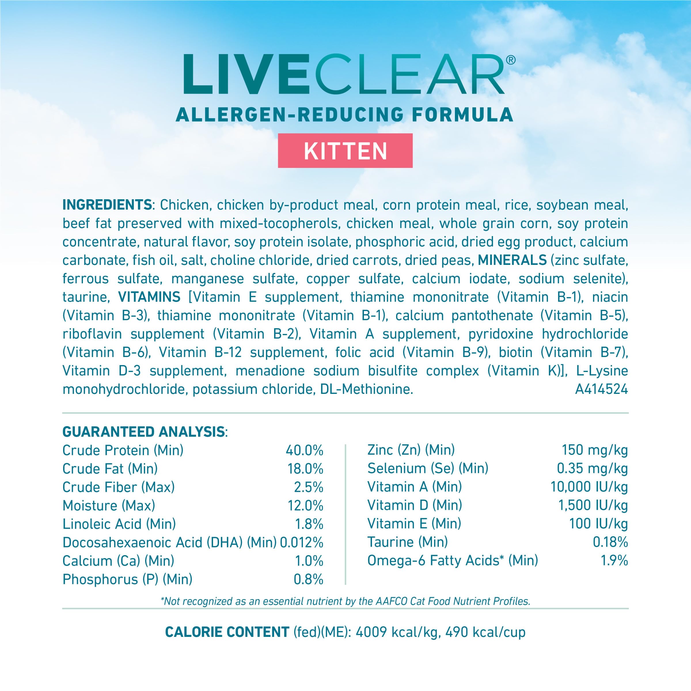 Purina ONE LiveClear kibble uses highly digestible ingredients to help nutrient absorption.