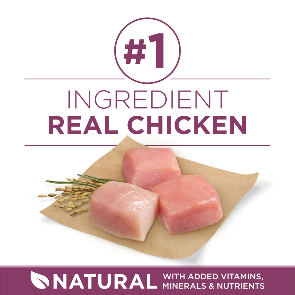 Purina ONE Plus Healthy Puppy chicken-first ingredient signals protein for growing muscles
