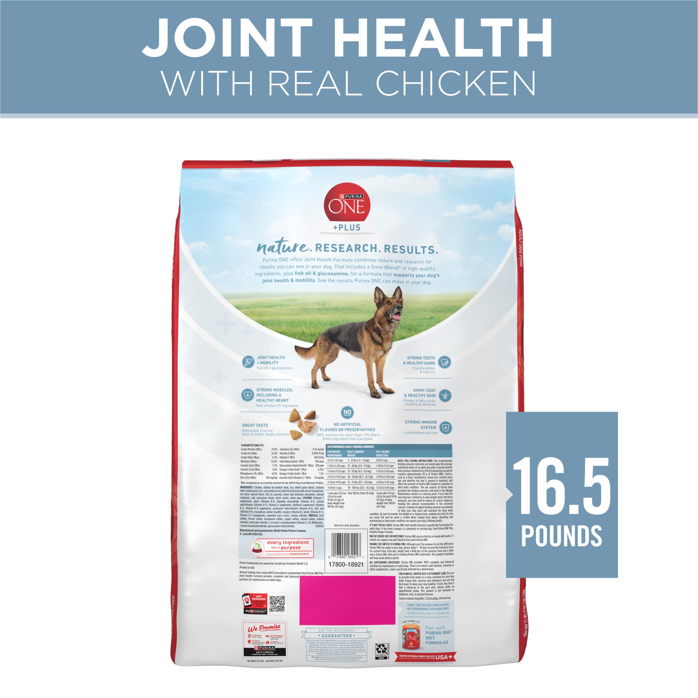 Purina ONE Plus kibble texture enhances mealtime enjoyment.