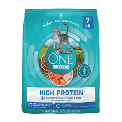 Purina ONE Plus – saumon premier ingrédient, soutien musculaire potentiel.