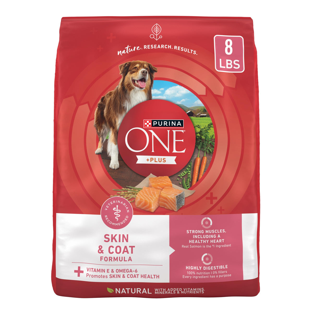 Purina ONE saumon ingrédient clé pour estomac sensible et muscles forts