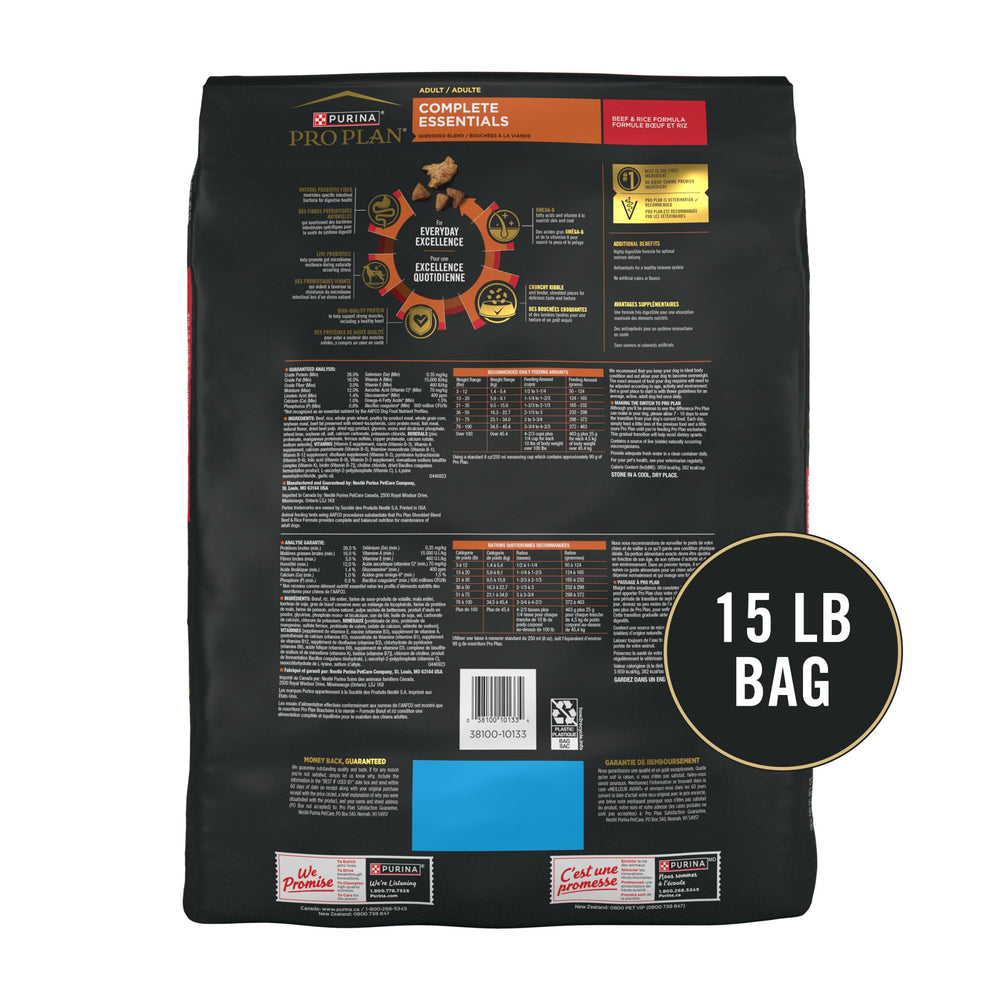 Purina Pro Plan Complete Essentials high-protein dry food supports muscle tone