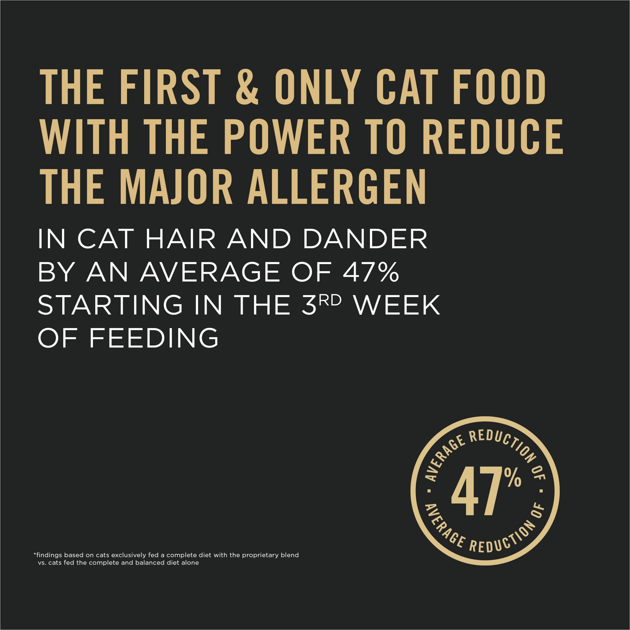 Purina Pro Plan LiveClear Senior Cat Food 7+ ingredients packaging, featuring chicken and rice.
