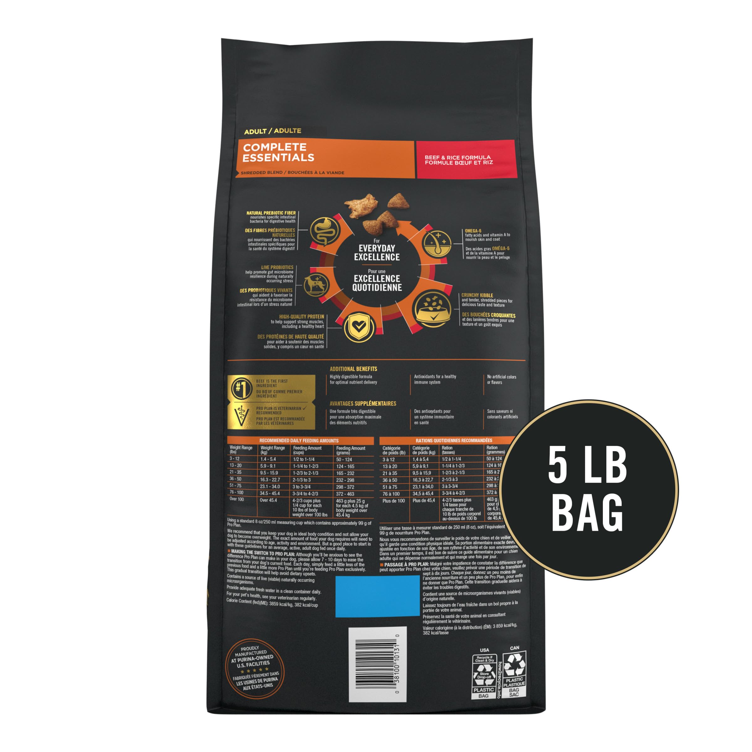 Purina Pro Plan natural prebiotic fiber supports digestive balance in dogs.