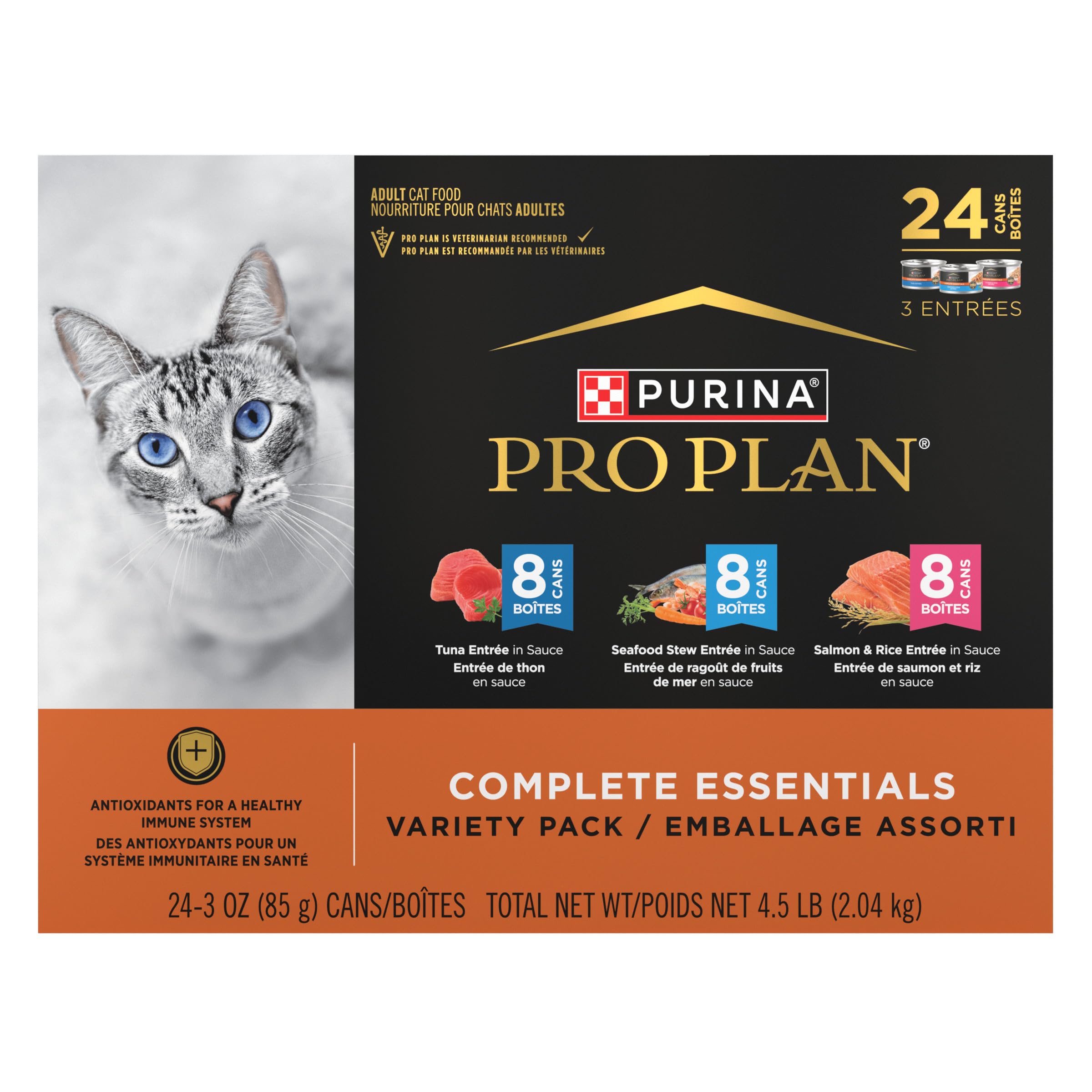 Purina Pro Plan SeaFood Favorites no artificial colors preservatives image, clean ingredient promise.