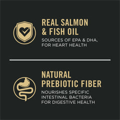 Purina Pro Plan Senior dog food salmon kibble close-up supports digestion