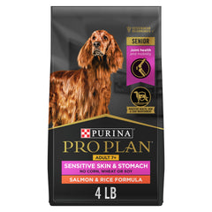 Purina Pro Plan Sensitive Skin Stomach Senior 7+ salmon and rice bag for balanced nutrition