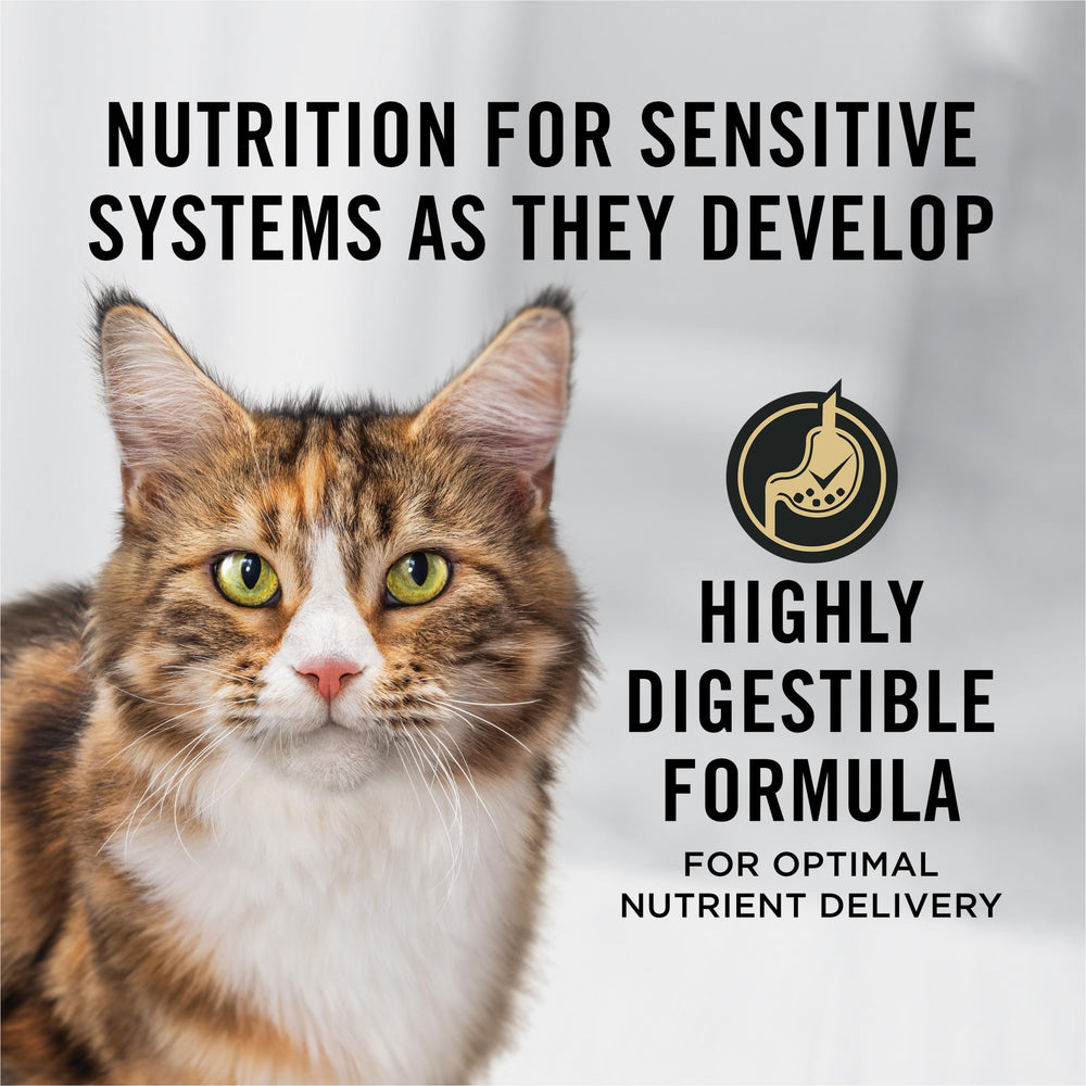 Purina Pro Plan salmon rice bowl showcasing easy digestion for senior cats.