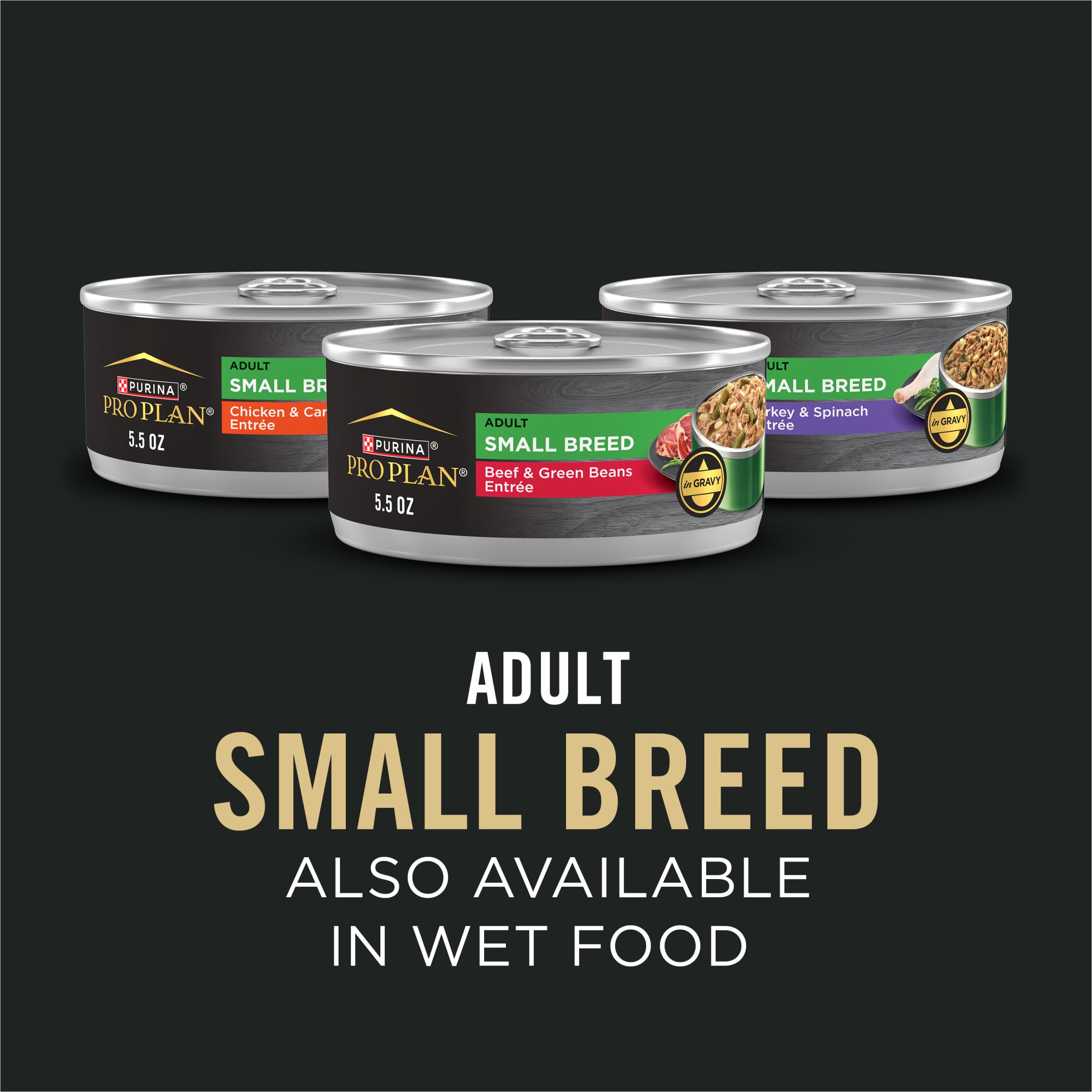 Purina Pro Plan Small Breed small mouth friendly shredded pieces presentation