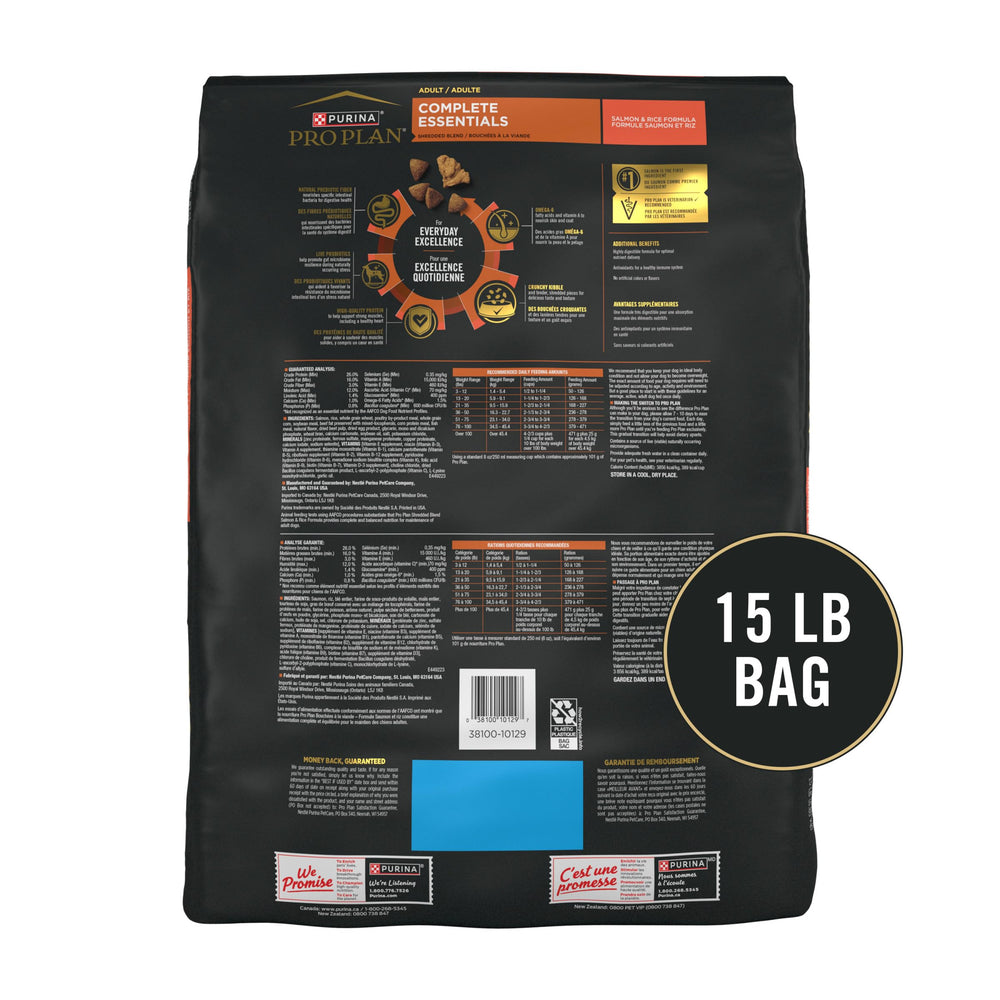Purina Pro Plan vitamin A and omega-6 imagery hints at skin and coat nourishment.