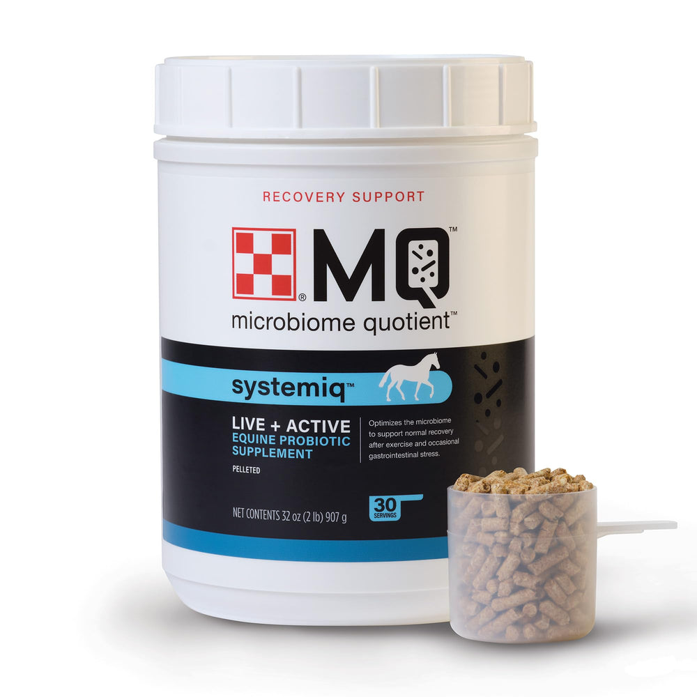 Purina Systemiq label close-up highlighting patented digestive support technology