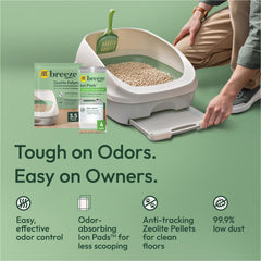 Purina Tidy Cats Breeze Ion pads shown front; absorbent and odor-absorbing.