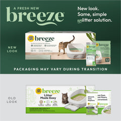 Purina Tidy Cats Breeze pellets closeup showing Zeolite material for odor control.