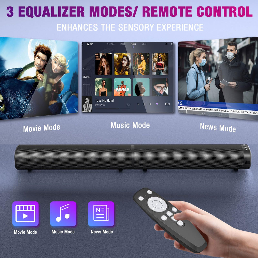 Puriom Sound Bar 3D surround with deep bass for cinematic experiences