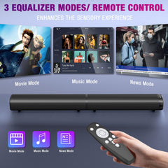 Puriom Sound Bar 3D surround with deep bass for cinematic experiences