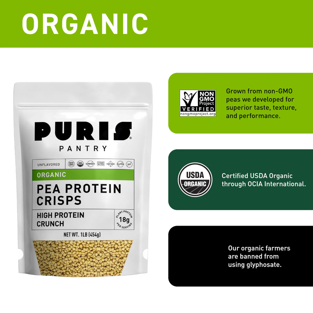 PURIS No sugar no soy ingredients image supports clean snacking.