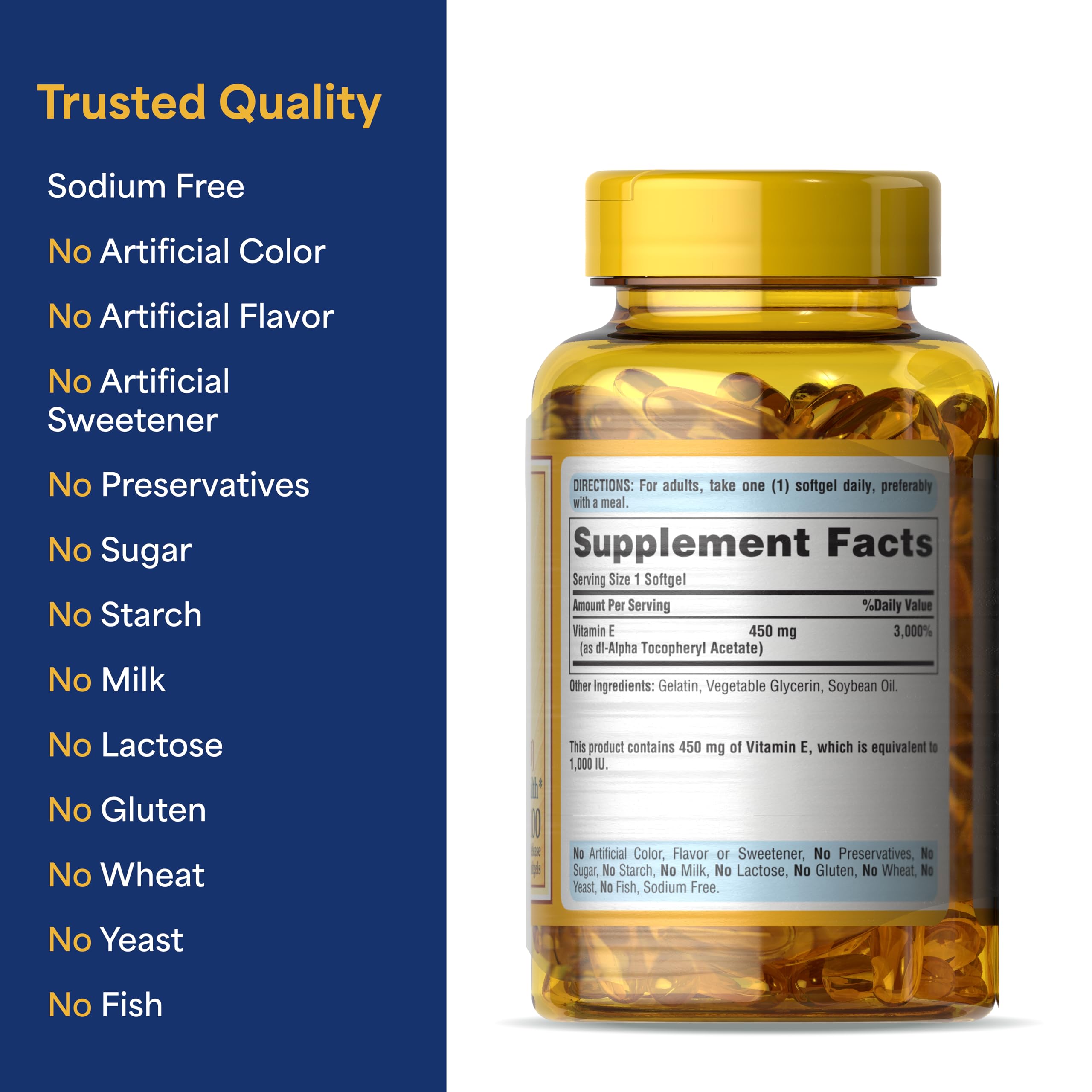 Puritan's Pride antioxidant defense concept with Vitamin E for cellular protection.