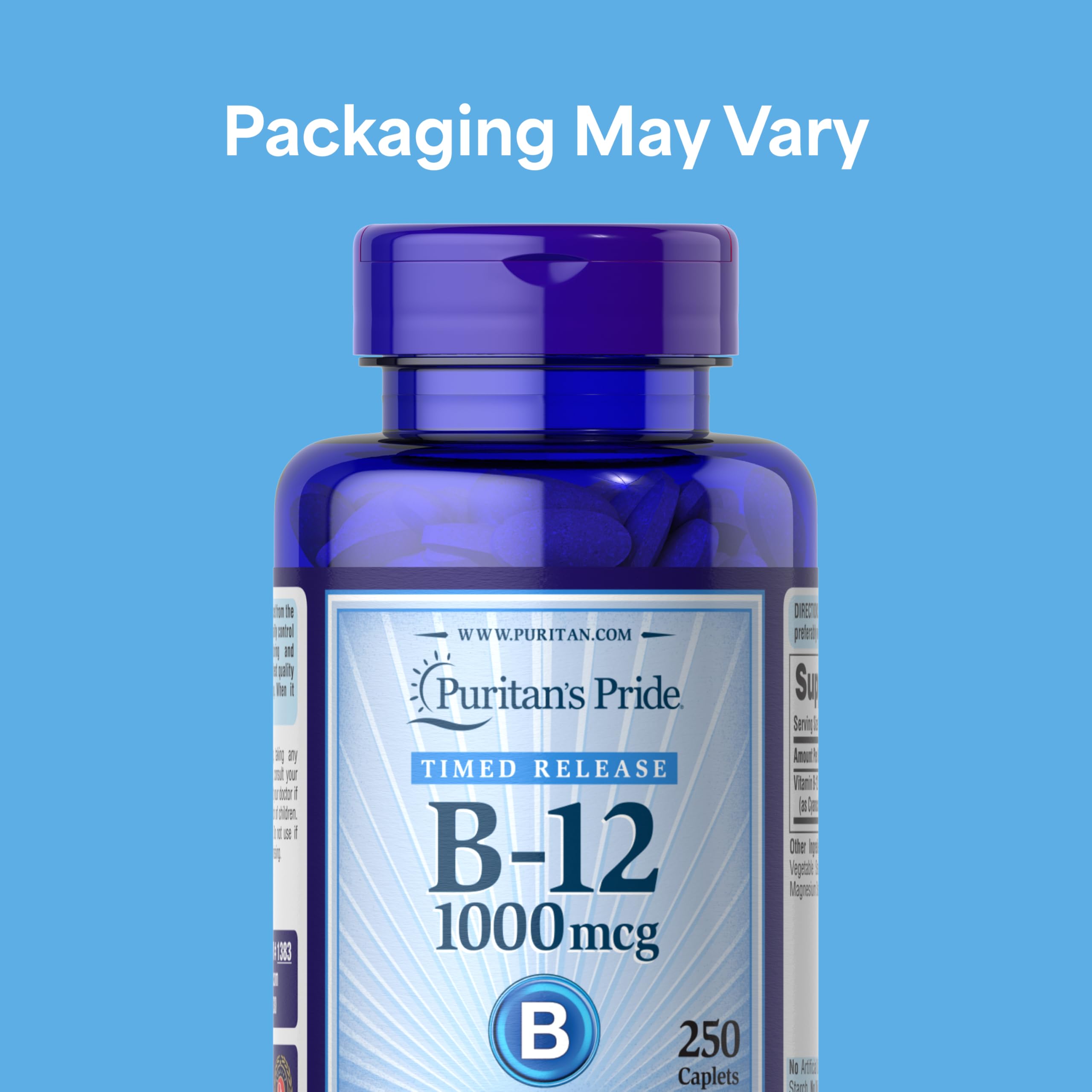 Puritan's Pride B-12 pour shows convenient daily dosing for busy days.