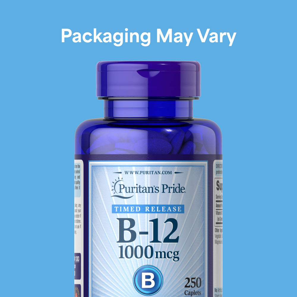 Puritan's Pride B-12 pour shows convenient daily dosing for busy days.
