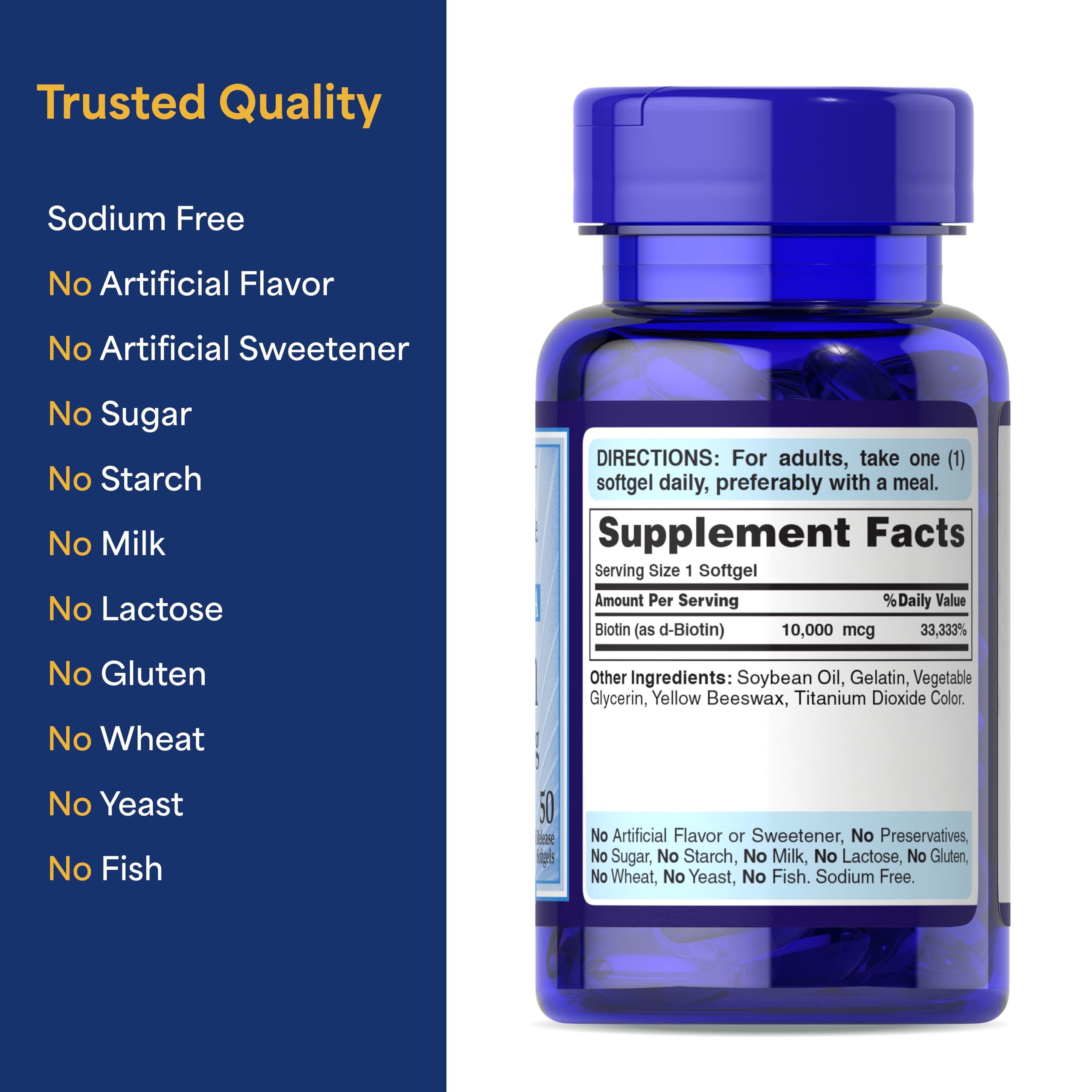 Puritan's Pride Biotin metabolism icon highlighting nutrient conversion and daily energy