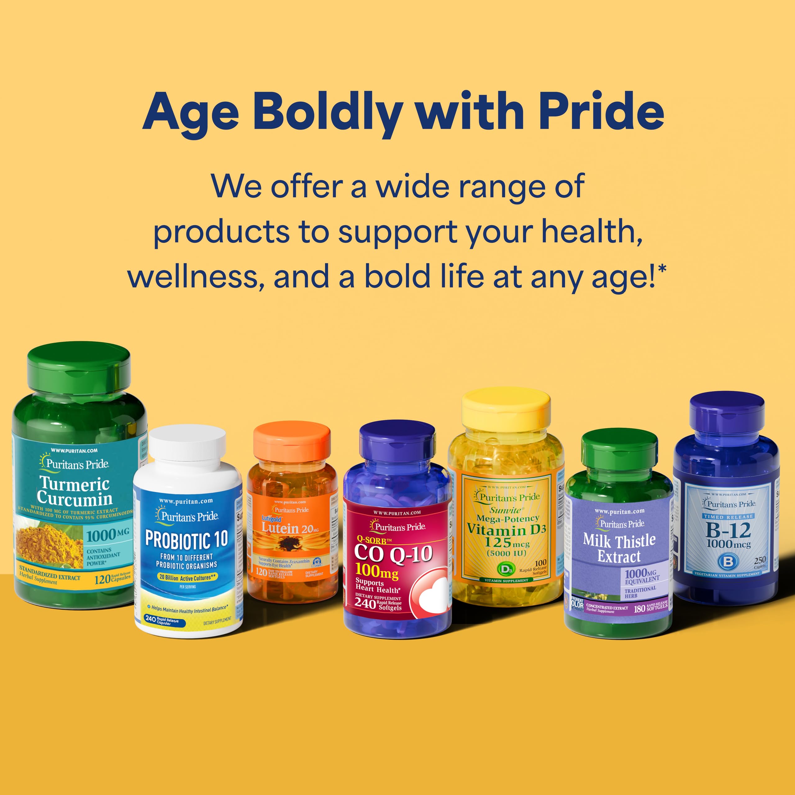 Puritan's Pride CoQ10 200mg aging well visual conveys vitality.