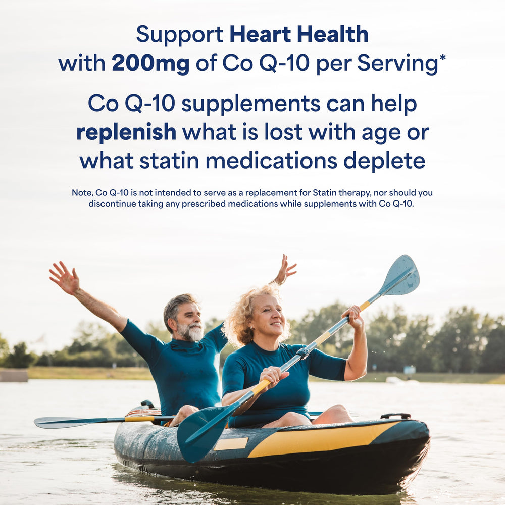 Puritan's Pride CoQ10 200mg bottle pour for easy daily intake.