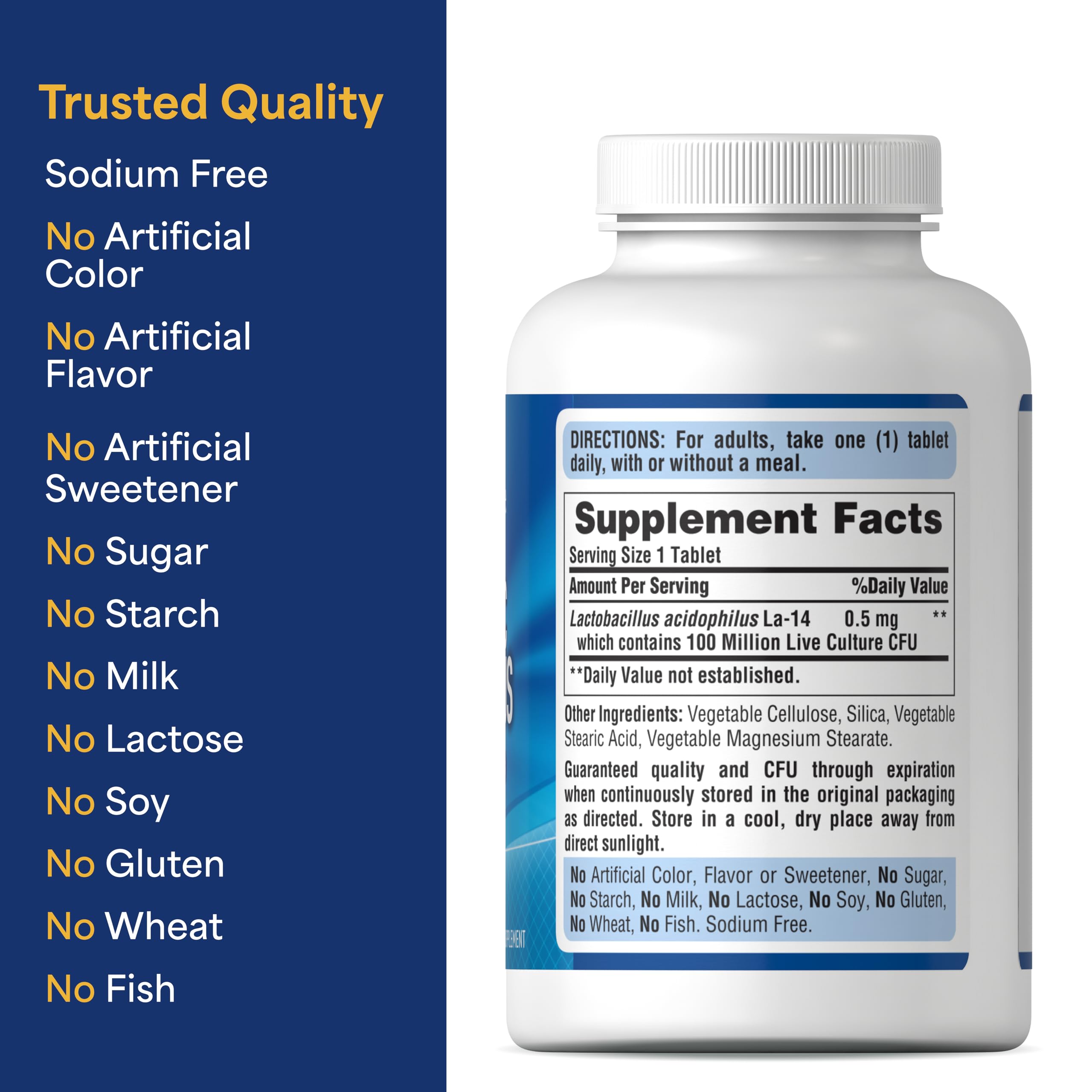 Puritan's Pride eight-month supply packaging indicates long-term digestive support.