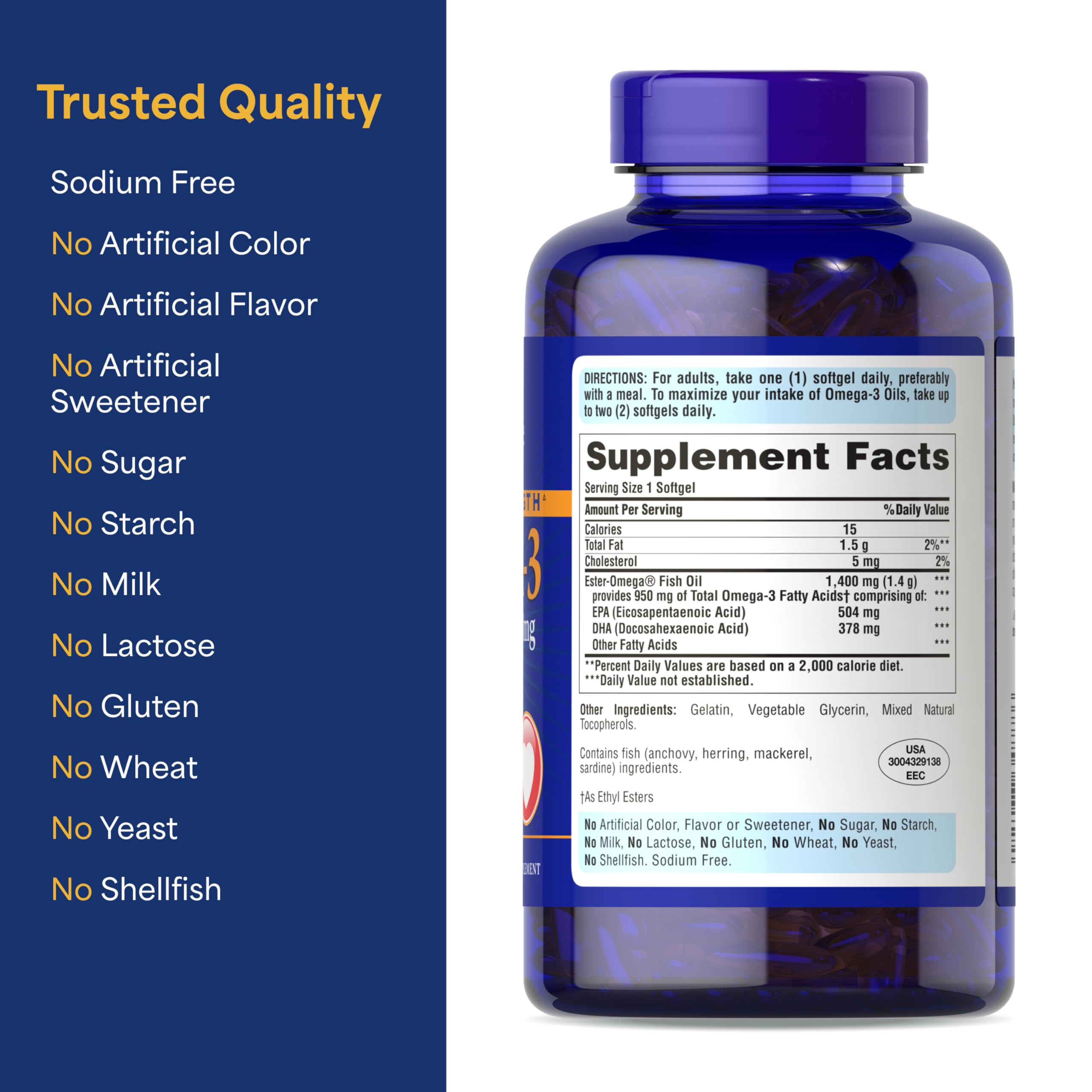 Puritan's Pride energy metabolism graphic linked to omega-3 support.