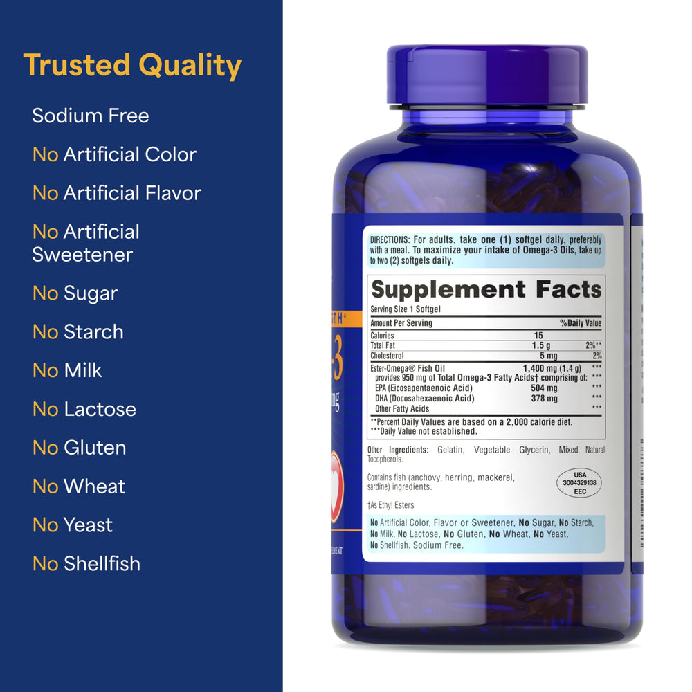 Puritan's Pride energy metabolism graphic linked to omega-3 support.