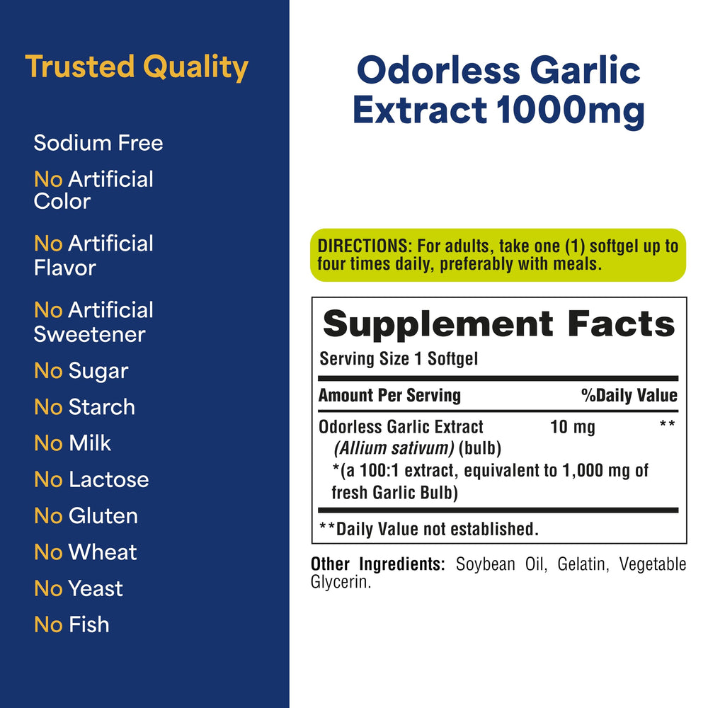 Puritan's Pride garlic capsules taken as part of daily routine for support.